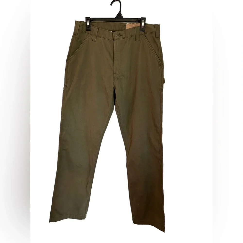 Carhartt Men’s Relaxed Fit washed twill Dungaree Pants Military Green 34x32 NWT